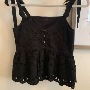 Black J.Crew Eyelit cami Size 0 Petite.